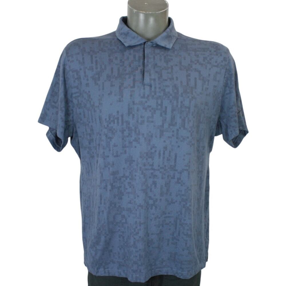 Tiger Woods Collection Nike Digital Blue Print Performance Golf Shirt